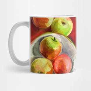 Apples on a Red Platter Mug